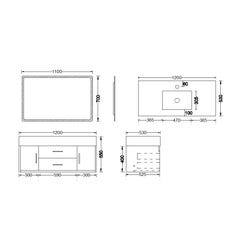 Meuble de salle de bain Bleu Bangalore - 120 cm 1