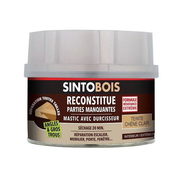 Mastic SINTOBOIS + Tube durcisseur SINTO - Chêne - Boite 1 L - 23702
