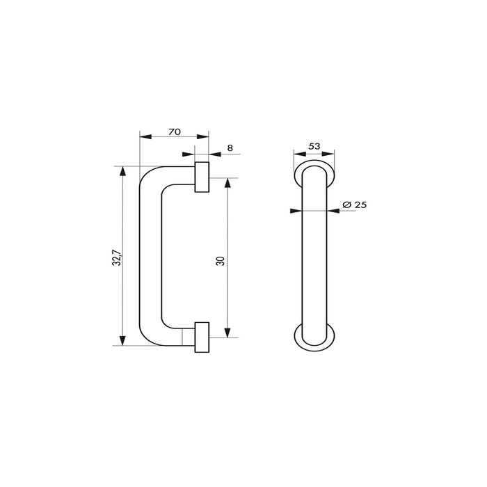 THIRARD - Paire de poignées tirage inox d 25 de porte battante - l 325mm 1