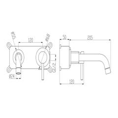 Mitigeur lavabo mural Chromé - Corbeau 2