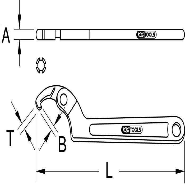 KS TOOLS - Clés à ergot articulés 114-158mm - 517.1305 5