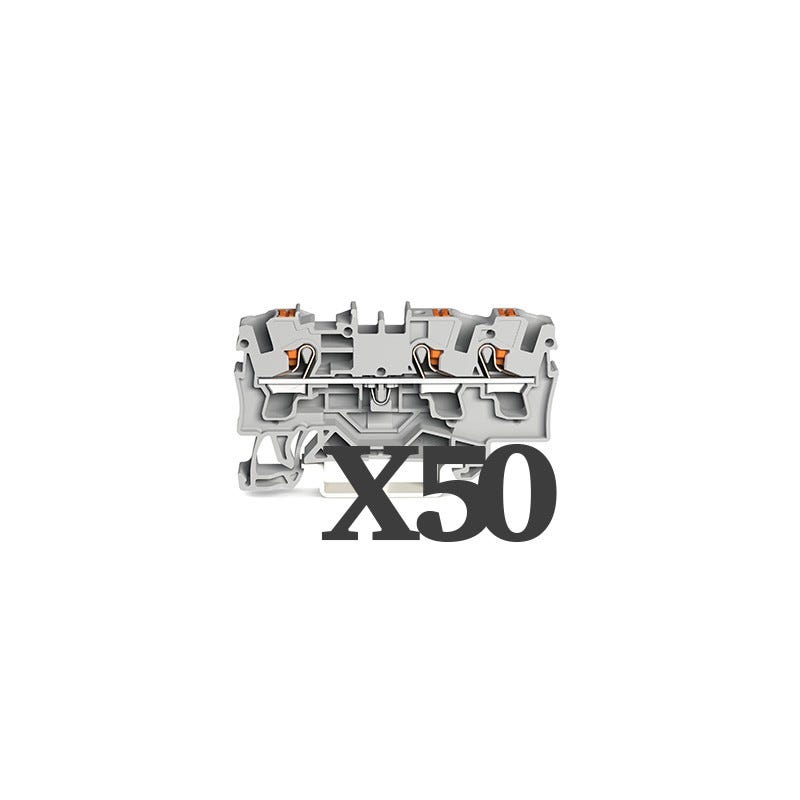 Boîte de 50 bornes de passage pour 3 conducteurs - 4mm² - Push-In CAGE CLAMP® 1