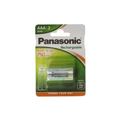 PANASONIC Blister de 2 Piles Rechargeable Evolta DECT AAA (Micro)/HR03 750 mAh 1,2V 2