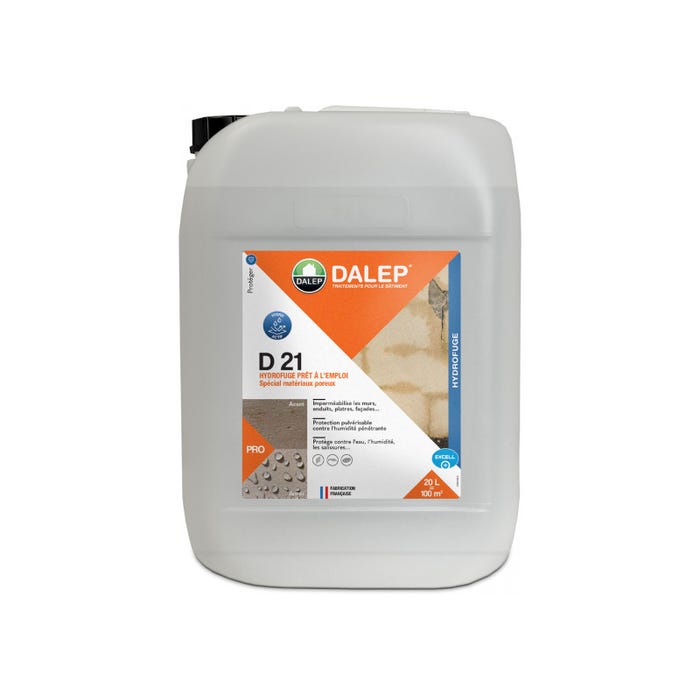 Hydrofuge Dalep D21 prêt à l'emploi 20L spécial matériaux poreux 0