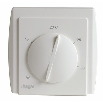 Thermostat ambiance électronique en saillie pour chauffage électrique avec  entrée fil pilote 230V HAGER 25513