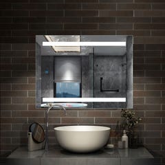 Miroir de salle de bain avec LED intégrée et anti-buée,50cm(L)x70cm(H) 1