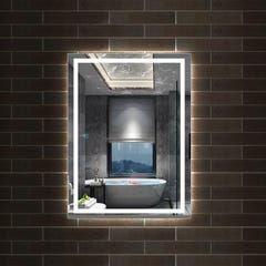Miroir de salle de bain, illumination LED intégrée et anti-buée,Horizontal/Vertical 80cm(L)x60cm(H) 1