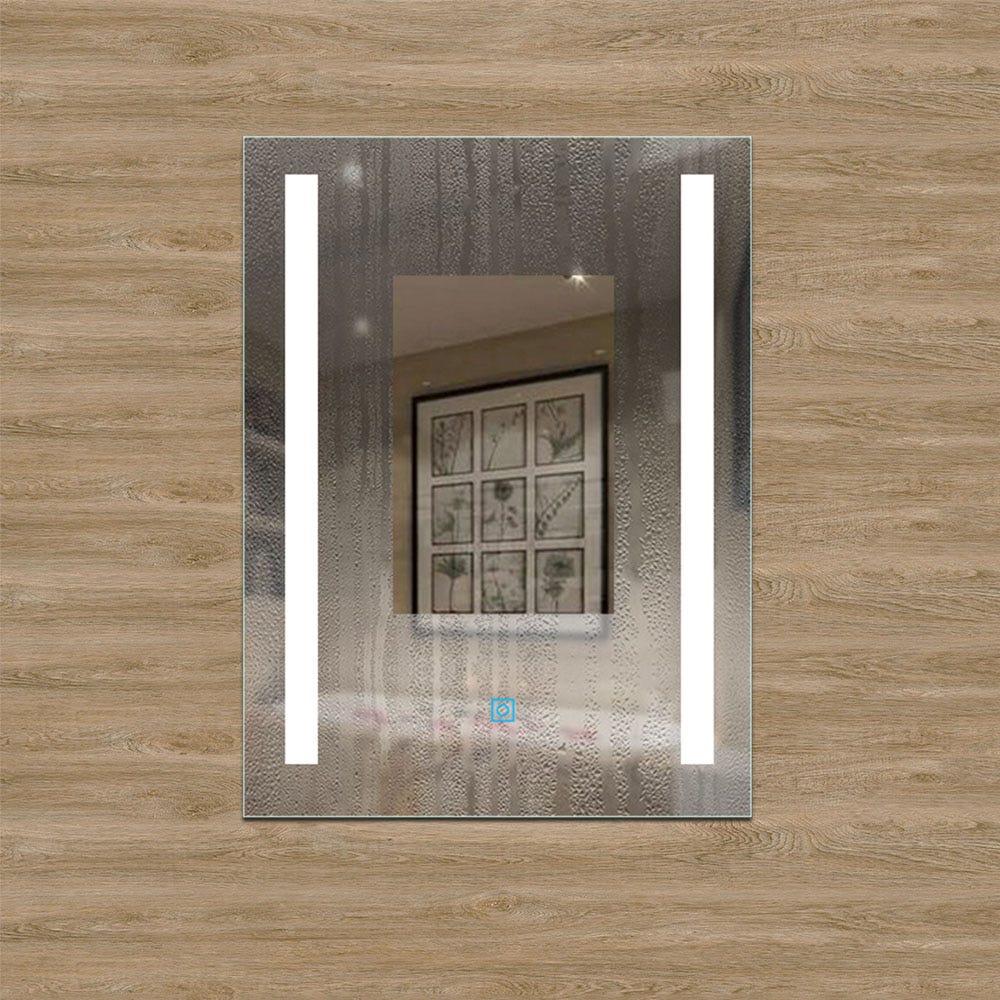 Miroir anti-buée avec interrupteur tactile+ Lumière blanc 6000k + L/P/H: 60 x 4 x 80 cm 1