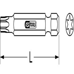 Embout de vissage KS TORX 40 - entrainement 10 mm, longueur120 mm, Du coffret 91 1