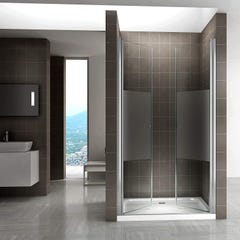 GINA Porte de douche H 180 cm largeur réglable 80 à 84 cm verre semi-opaque 4