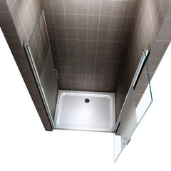 KAYA Porte de douche H 180 largeur réglable 98 à 101 cm verre semi-opaque 2