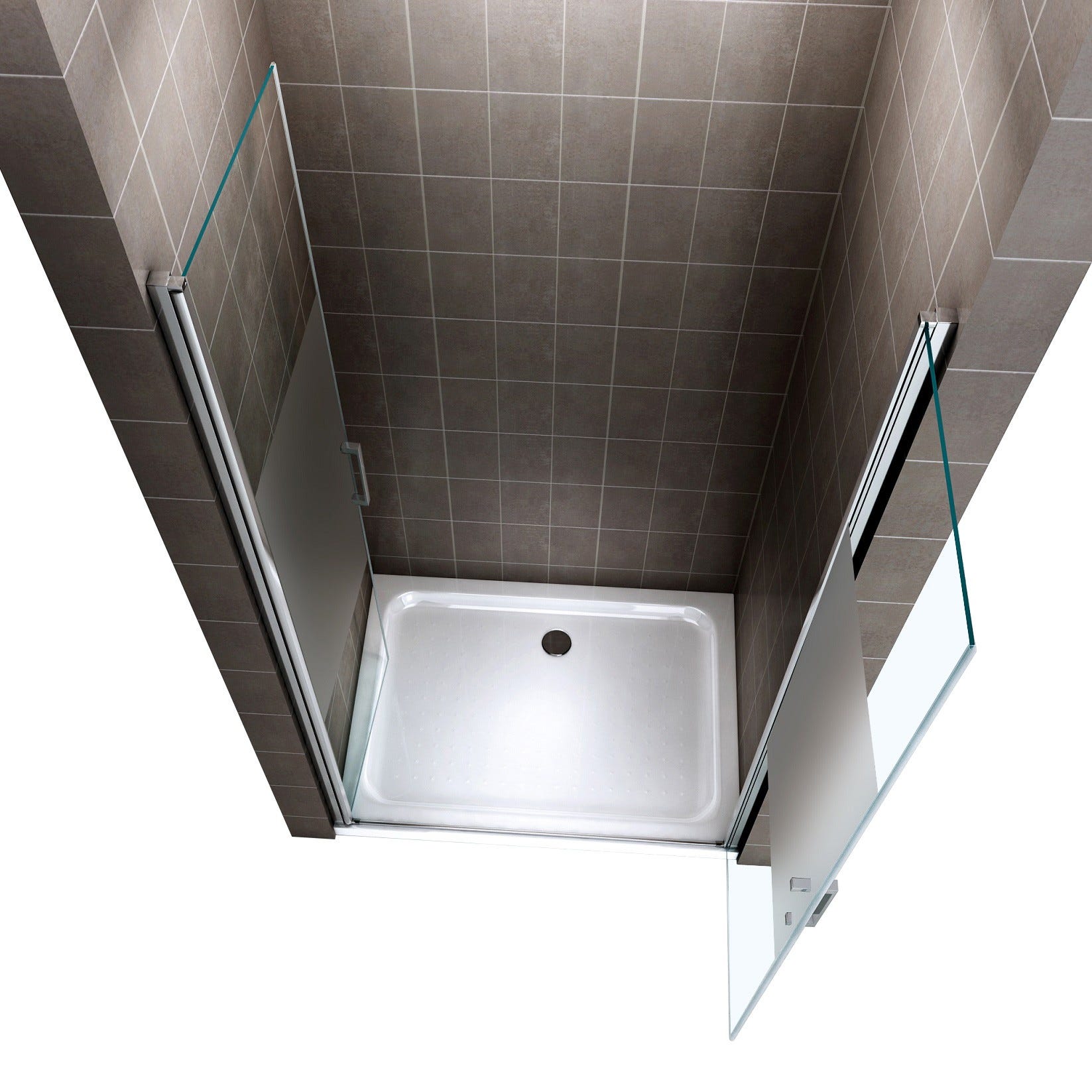 KAYA Porte de douche H 180 largeur réglable 77 à 80 cm verre semi-opaque 2
