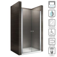GINA Porte de douche H 180 cm largeur réglable 72 à 76 cm verre opaque 1