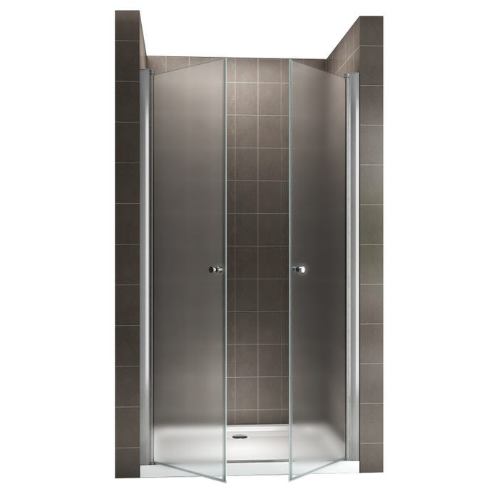 GINA Porte de douche H 180 cm largeur réglable 72 à 76 cm verre opaque 4