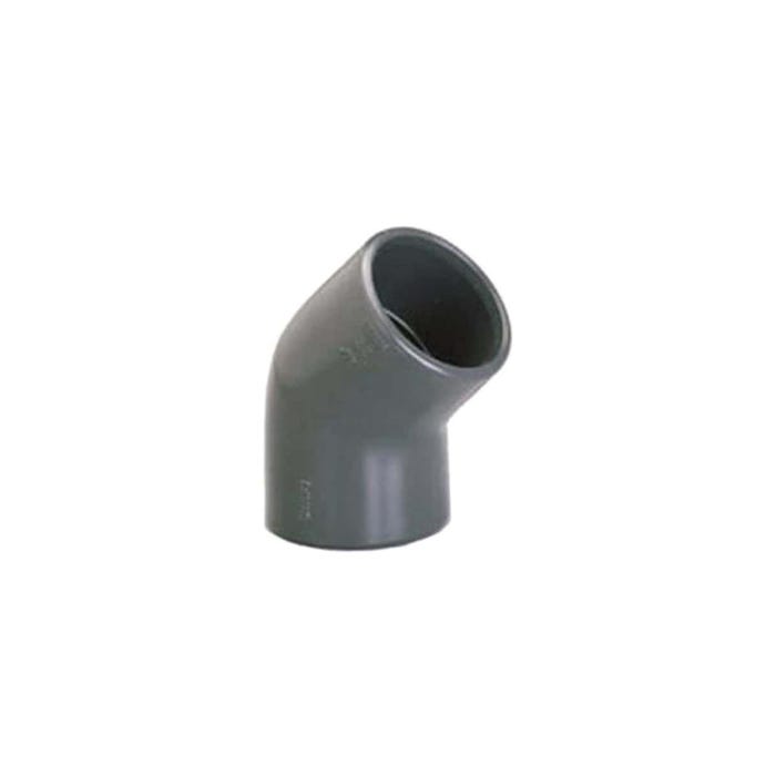 Coude PVC Pression PLASSON - À coller - 45° - Diamètre 50 mm - Femelle-femelle - 39360G 0