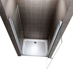 GINA Porte de douche H 180 cm largeur réglable 96 à 100 cm verre transparent 2