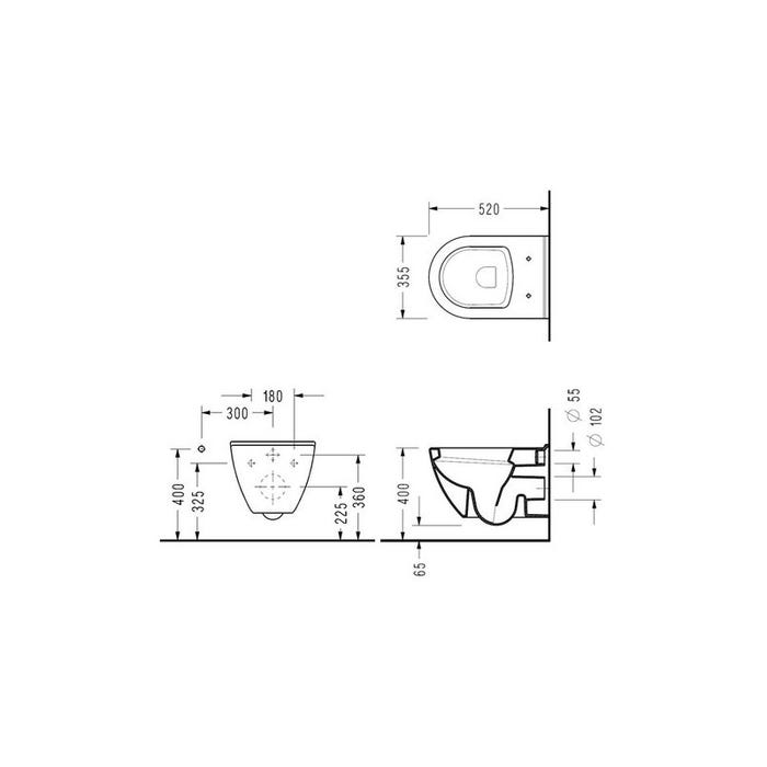 Grohe Pack WC Rapid SL autoportant + WC Serel SM26 + Plaque blanche (ProjectSM26-4) 4