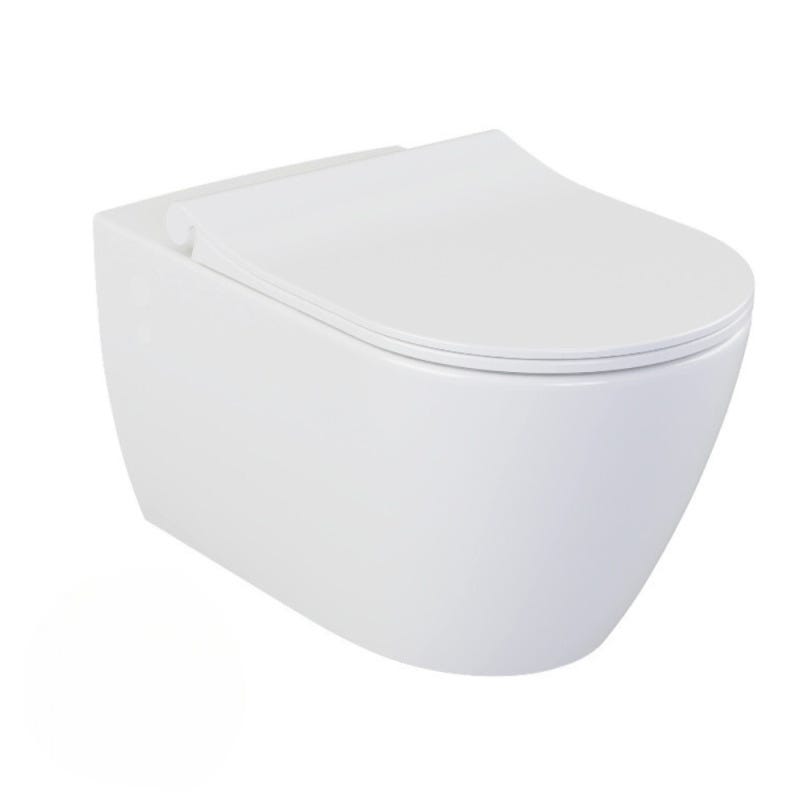 Pack WC Bati-support Geberit UP100 + WC sans bride Livea Bello + Abattant softclose + Plaque Blanc alpin ( Livea BelloGeb1) 1