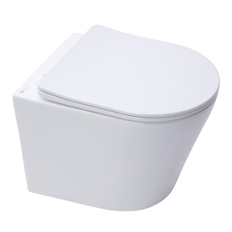Pack Autoportant Bati-support Geberit Duofix + WC sans bride SAT Infinitio + Abattant softclose + Plaque blanche (InfinitioGebX) 2