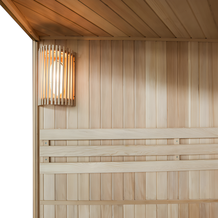 Sauna Traditionnel Finlandais d'angle 4/5 places vitré Gamme prestige IMATRA - L220*P220*H210 cm 3