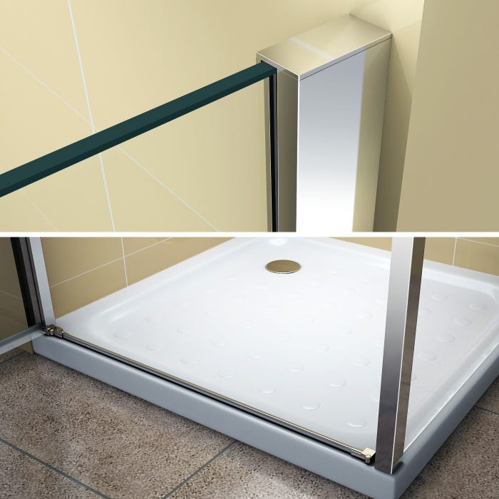 NIKY Porte de douche d'angle H 195 cm verre en 8 mm transparent 80 x 85 cm (porte 80) 3