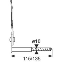 Arrêt feuille de lys noir - 115 mm - À vis tirefond - Torbel Industrie 1