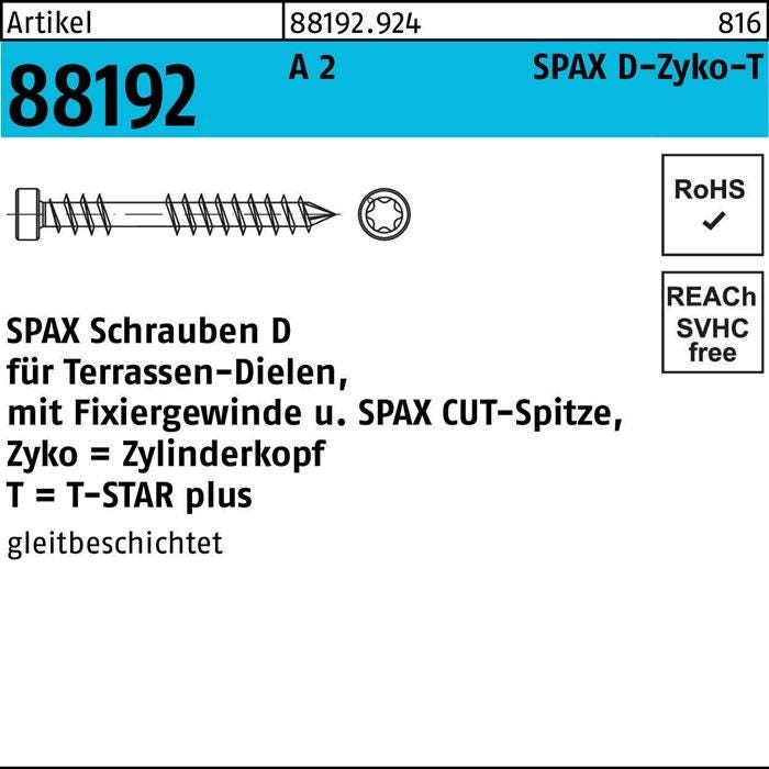 Vis terrasse - SPAX - Autoperceuse - Spécial caillebotis - Tête cylindrique - Inox A2 - 5 x 40/22,50 mm - Boîte de 200 4