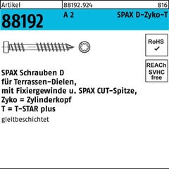 Vis terrasse - SPAX - Autoperceuse - Spécial caillebotis - Tête cylindrique - Inox A2 - 5 x 40/22,50 mm - Boîte de 200 4