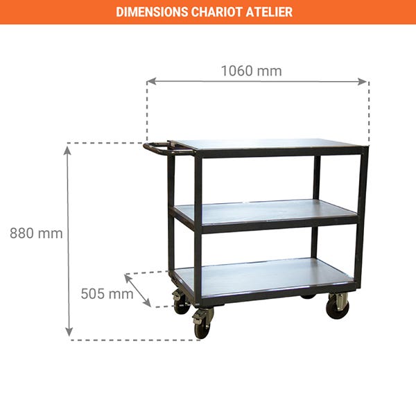 Servante d'atelier 3 plateaux - Capacité 200kg - 880010424 1