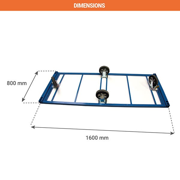 Chariot charge lourde - Composition : Plateau seul et roues en losange - 800007217 2