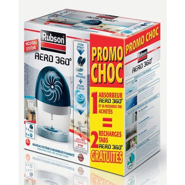 Absorbeur D'Humidite Aero360 + 3 Tabs Dont 2 Gratuites, 20 M² 0