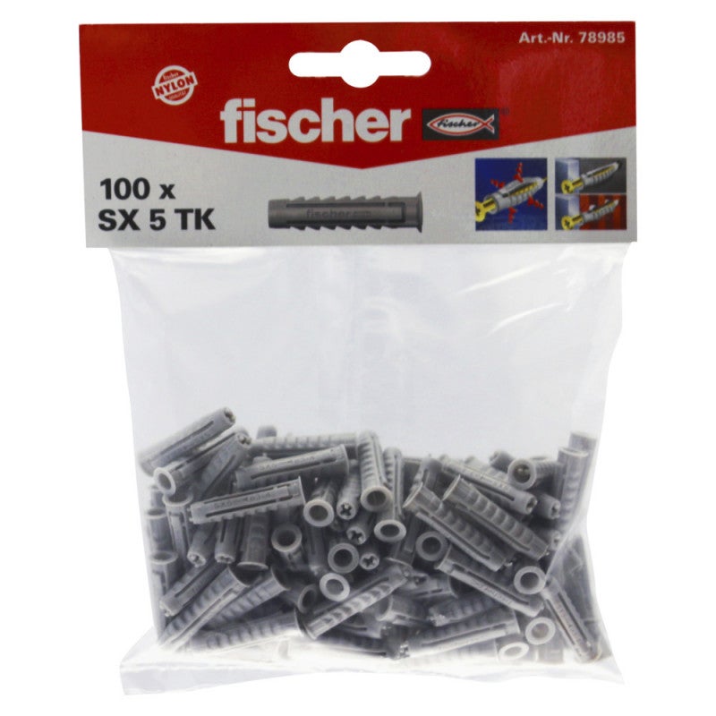 Caja 100 tacos metalicos fsl 8 ey acabado hembrilla cerrada m6x45mm 45766  fischer