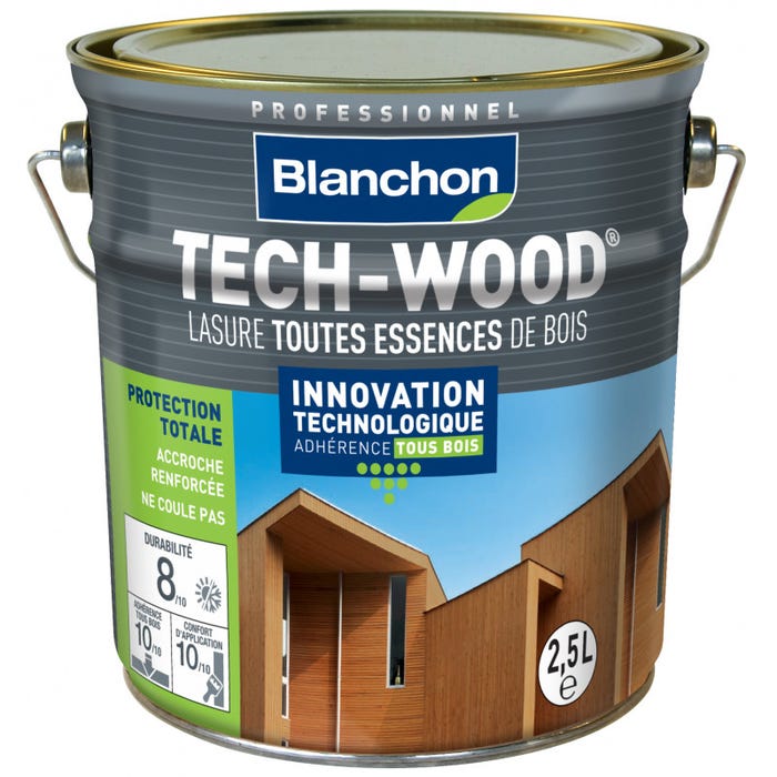 Lasure Tech-Wood Chêne doré - 2,5L - BLANCHON 0