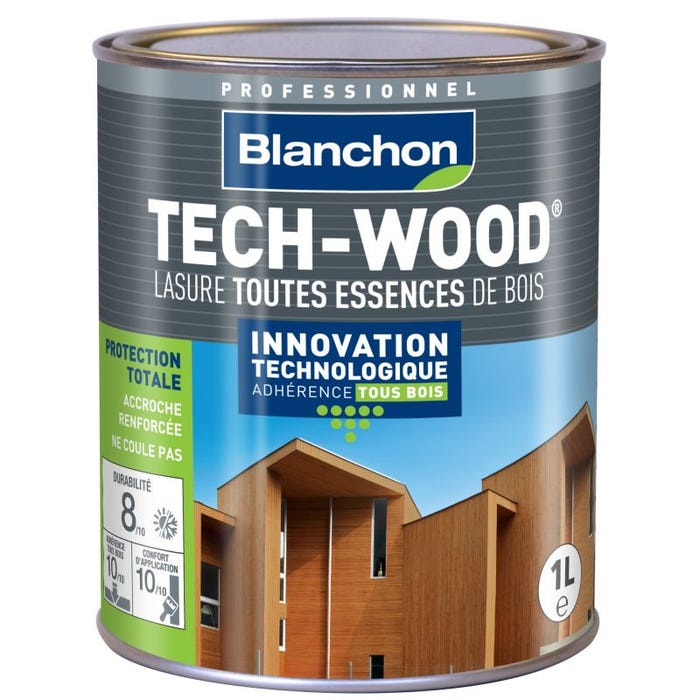 Lasure Tech-Wood Chêne foncé - 1L - BLANCHON 1