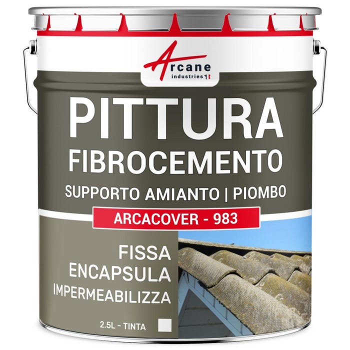 Peinture fibro ciment pour encapsulage support amiante / plomb : ARCACOVER AMIANTE. Blanc - 2.5 L - ARCANE INDUSTRIES 1