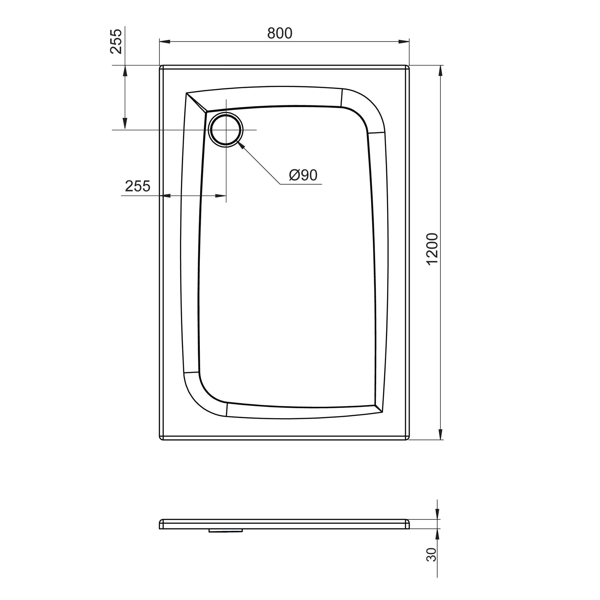 Receveur de douche extra-plat texture effet pierre MOONEO RECTANGLE 120 x 80 cm gris 2