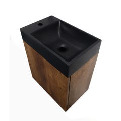 Meuble lave-mains JAVA PACK noyer + vasque noire 40,2 x 48,6 x 25,1 cm 5