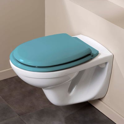 Abattant WC de toilette bois compresse MDF Double frein chute