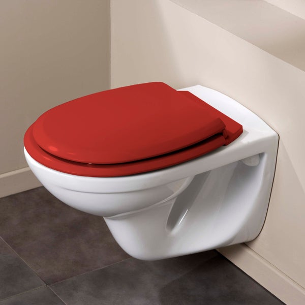 Abattant WC - en MDF avec charnières en métal réglables - WHISY RED
