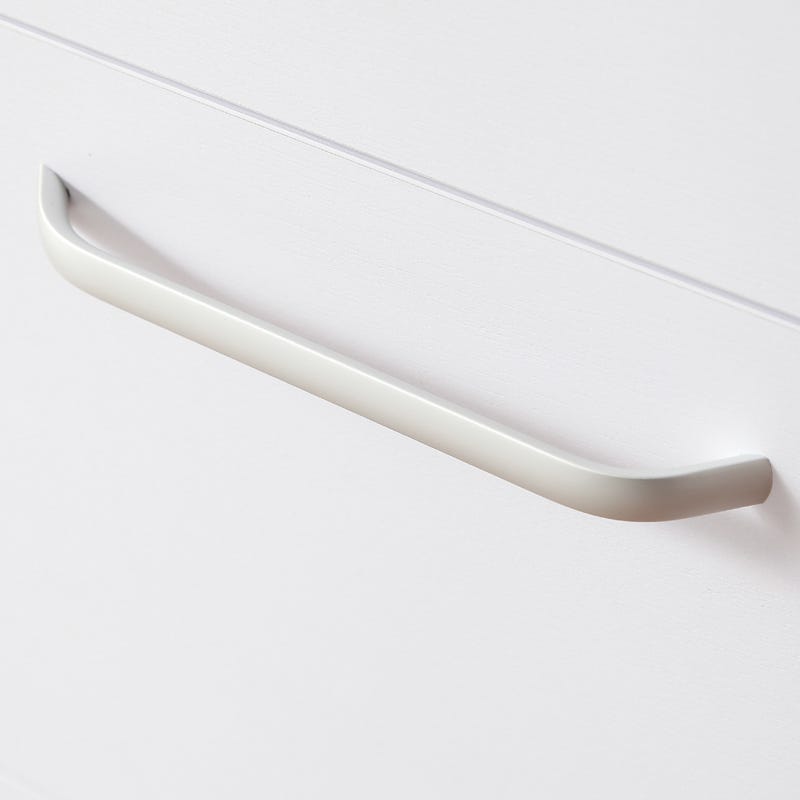 Meuble suspendu blanc avec deux tiroirs, 58 x 38 x 50 cm, lavabo en céramique 2