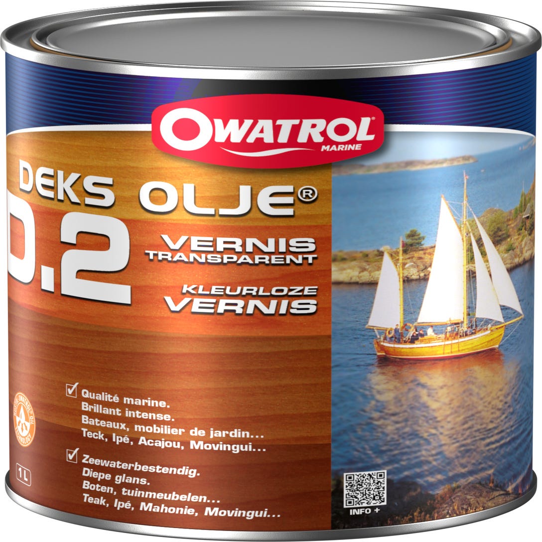 Vernis marine souple Brillant Owatrol DEKS OLJE D.2 Incolore 1 litre 0