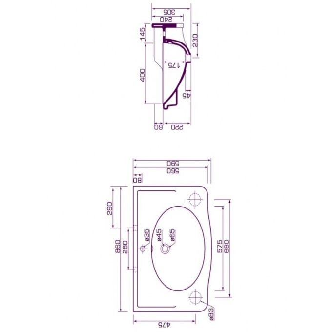 Lavabo sur Colonne Louxor Monotrou Blanc Sarreguemines 6