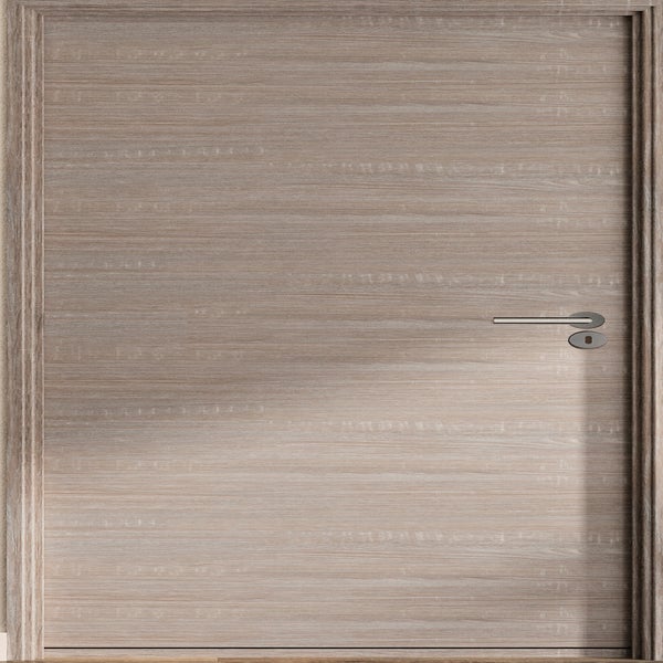 Bloc Porte ajustable décor chêne foncé MILANO - poussant Gauche/poignée à  droite - H 204 x L 83 cm