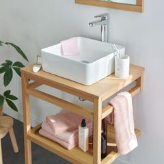 Meuble de salle de bain 60 cm HOPP avec colonne, miroir et vasque carrée COMA 3