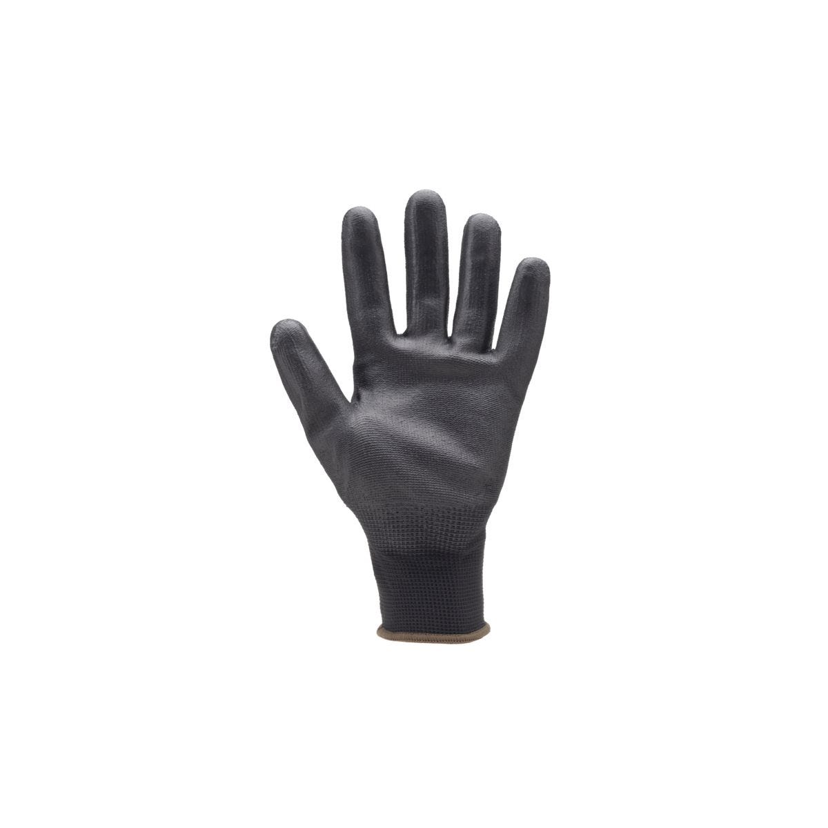 Lot de 10 paires de gants polyester noir, paume end.PU noir - Coverguard - Taille M-8 1