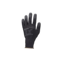Lot de 10 paires de gants polyester noir, paume end.PU noir - Coverguard - Taille M-8 0