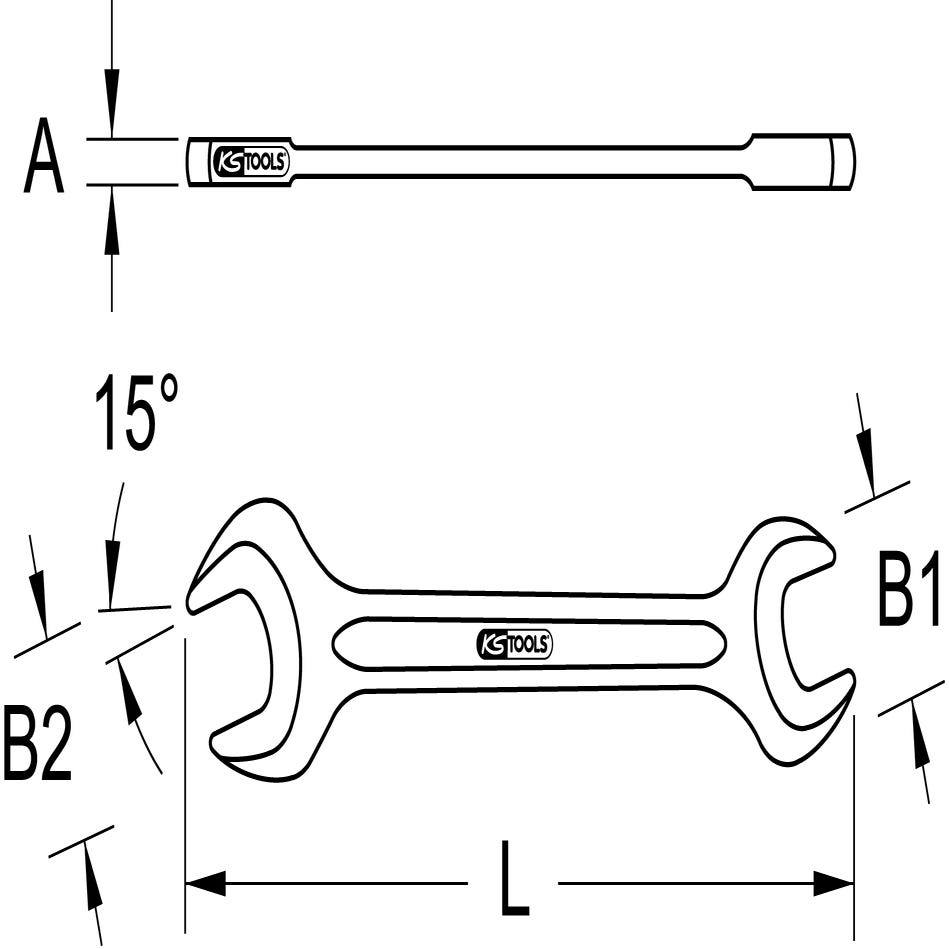 KS TOOLS Clés à fourche en acier spécial, 8x9mm 1