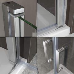 KIMI Porte de douche battante H 190 cm largeur réglable 97 à 100 cm verre 6 mm transparent 4