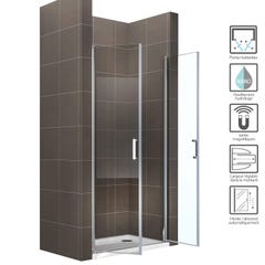 KIMI Porte de douche battante H 190 cm largeur réglable 97 à 100 cm verre 6 mm transparent 1