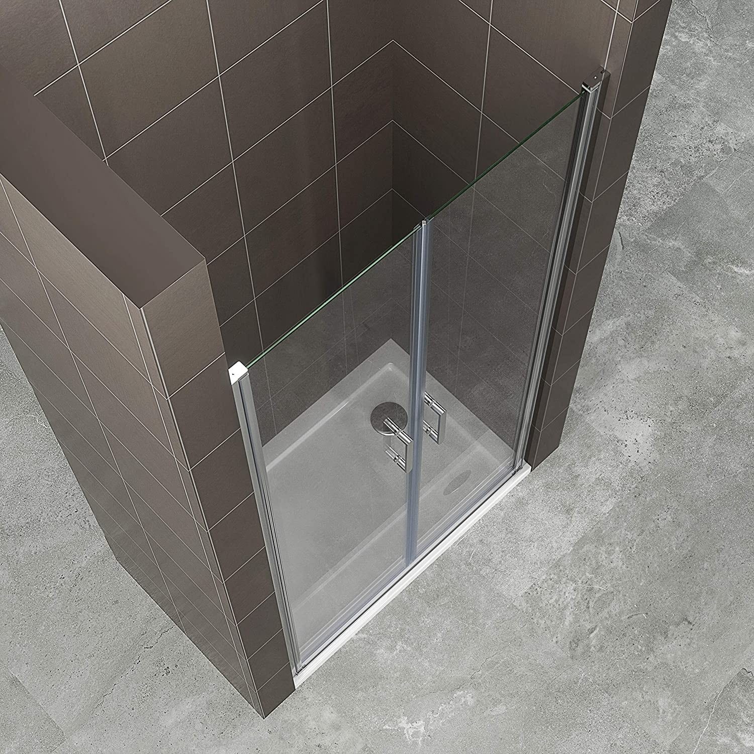 KIMI Porte de douche battante H 190 cm largeur réglable 97 à 100 cm verre 6 mm transparent 3